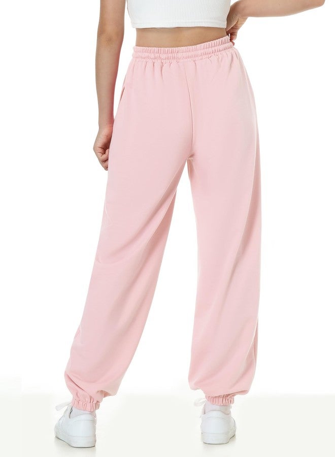 EXARUS Girls Sweatpants Joggers Sweat Pants 3 Pack Kids with Pockets Drawstring Baggy High Waisted Preppy Cute Youth 10Y - Image 4